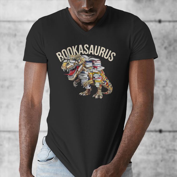 Book Reading Dinosaur T-Rex Dino Bookworm Men's V-Neck T-Shirt