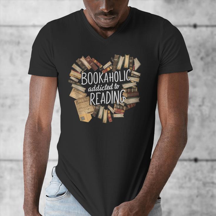 Bookaholic Addicted To Reading Book Lovers Literacy Men's V-Neck T-Shirt Bookaholic Addicted To Reading Book Lovers Literacy Men's V-Neck T-Shirt