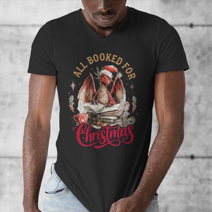 All Booked For Christmas Dragon Men's V-Neck T-Shirt All Booked For Christmas Dragon Men's V-Neck T-Shirt