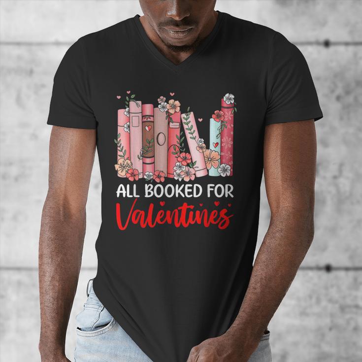 All Booked For Valentine Book Lovers Women Girl Teacher Men's V-Neck T-Shirt All Booked For Valentine Book Lovers Women Girl Teacher Men's V-Neck T-Shirt