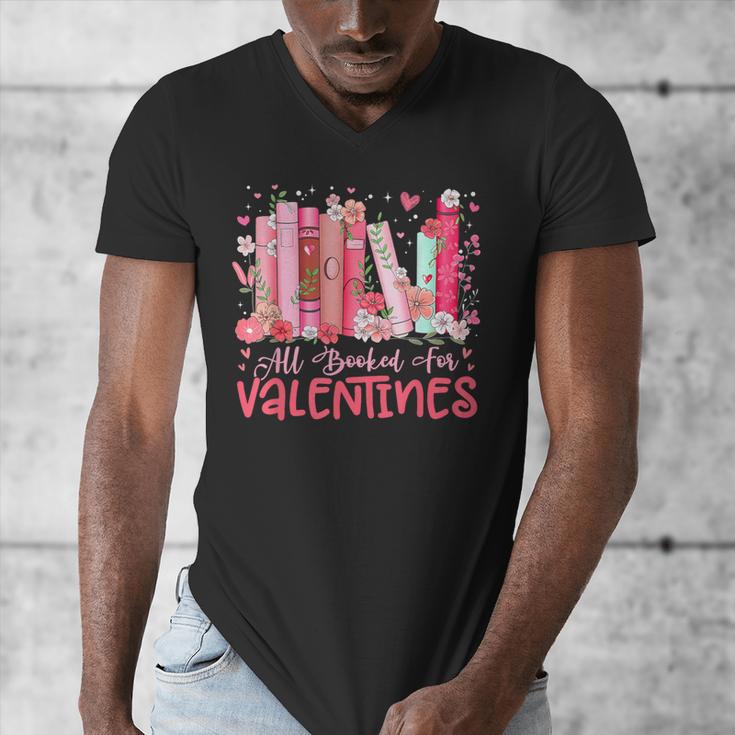 All Booked For Valentine Book Reading Women Girl Teacher Men's V-Neck T-Shirt All Booked For Valentine Book Reading Women Girl Teacher Men's V-Neck T-Shirt