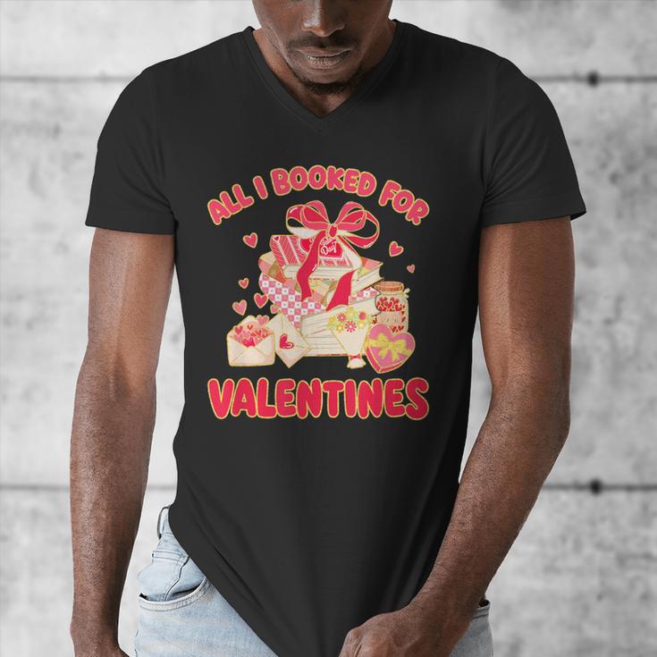 Booked For Valentine Books Lover Bookworm Librarian Teacher Men's V-Neck T-Shirt