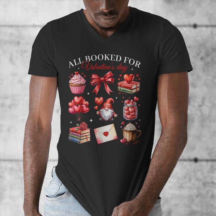 All Booked For Valentine Coquette Bow Girl Women Teacher Men's V-Neck T-Shirt