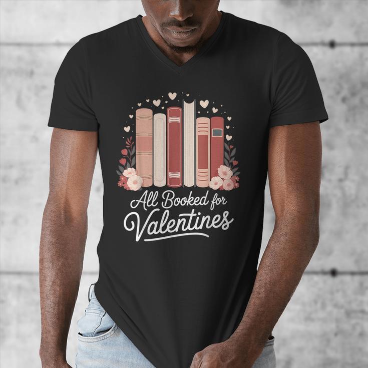 All Booked For Valentines Book Lovers Hearts Men's V-Neck T-Shirt