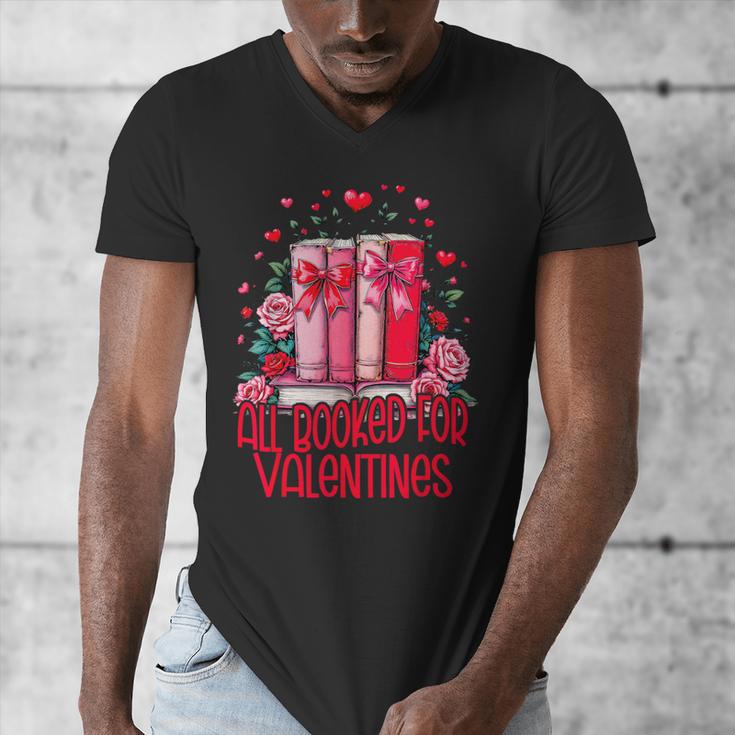 All Booked For Valentines Book Lovers Teacher Valentines Men's V-Neck T-Shirt