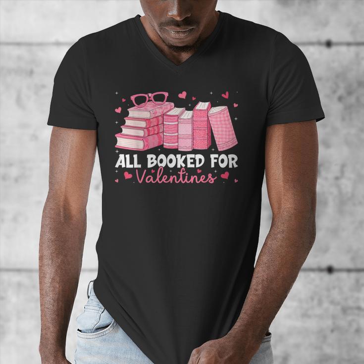 All Booked For Valentines Couple Bookworms Valentine’s Day Men's V-Neck T-Shirt All Booked For Valentines Couple Bookworms Valentine’s Day Men's V-Neck T-Shirt