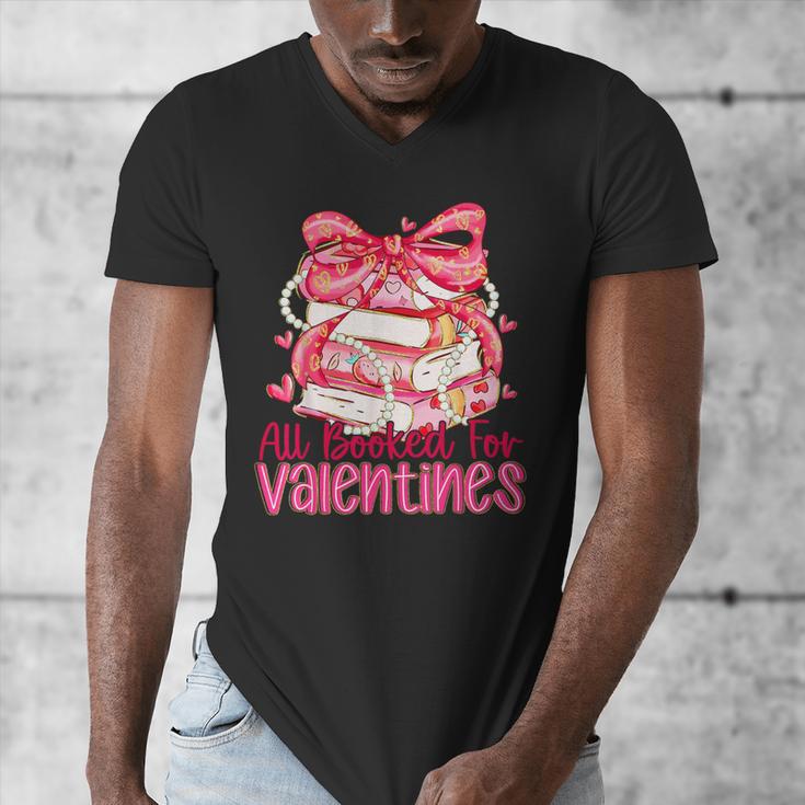 All Booked For Valentines Day Book Lovers Teacher Kids Men's V-Neck T-Shirt