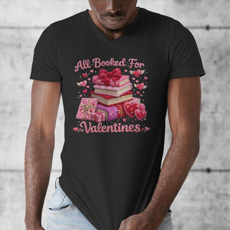 All Booked Valentine's Girly Teacher Coquette Love Men's V-Neck T-Shirt