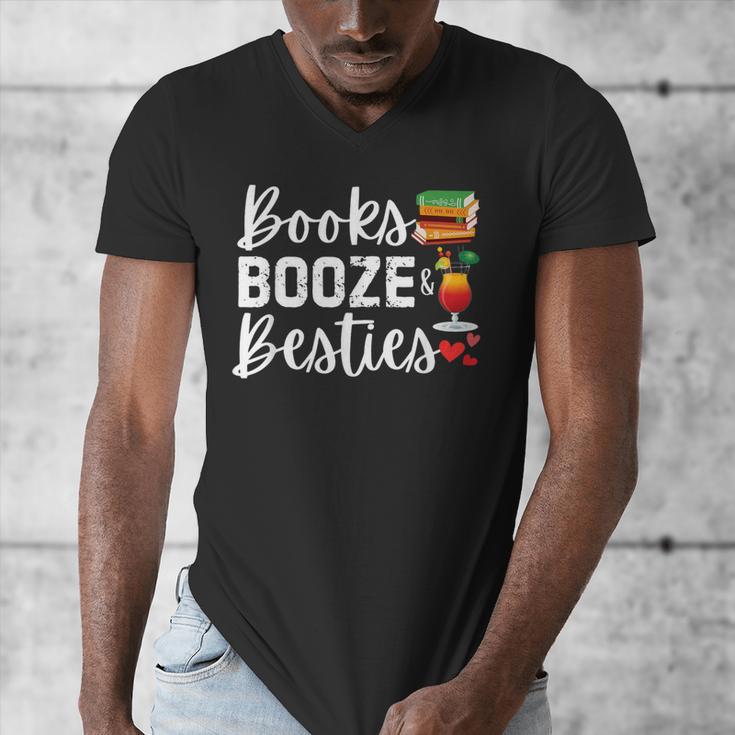 Books Booze And Besties Book Lover Bestie Squad Twinning Men's V-Neck T-Shirt Books Booze And Besties Book Lover Bestie Squad Twinning Men's V-Neck T-Shirt