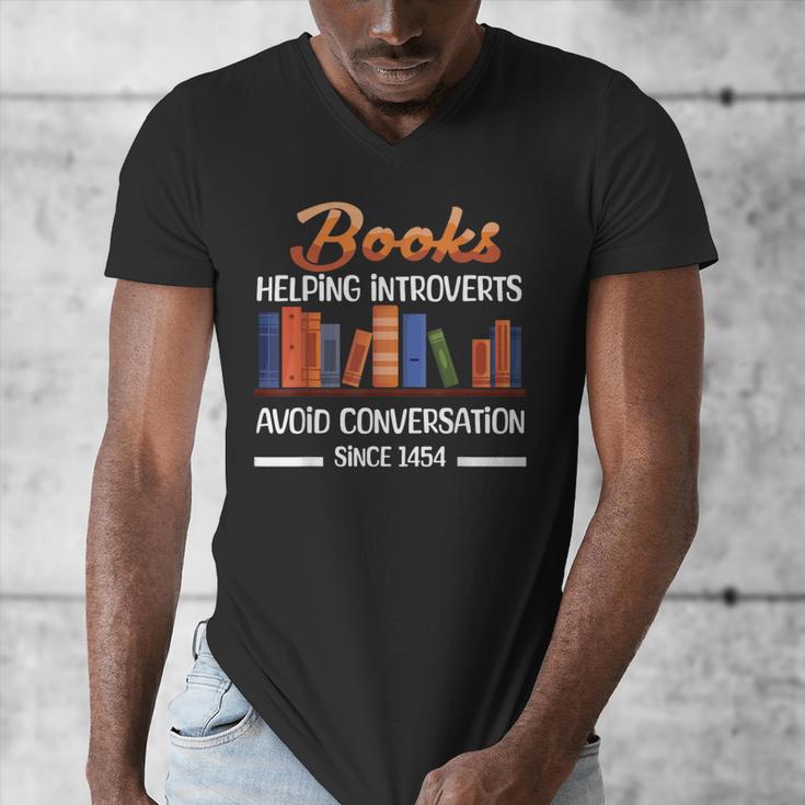 Books Helping Introverts Avoid Conversation Book Reading Men's V-Neck T-Shirt