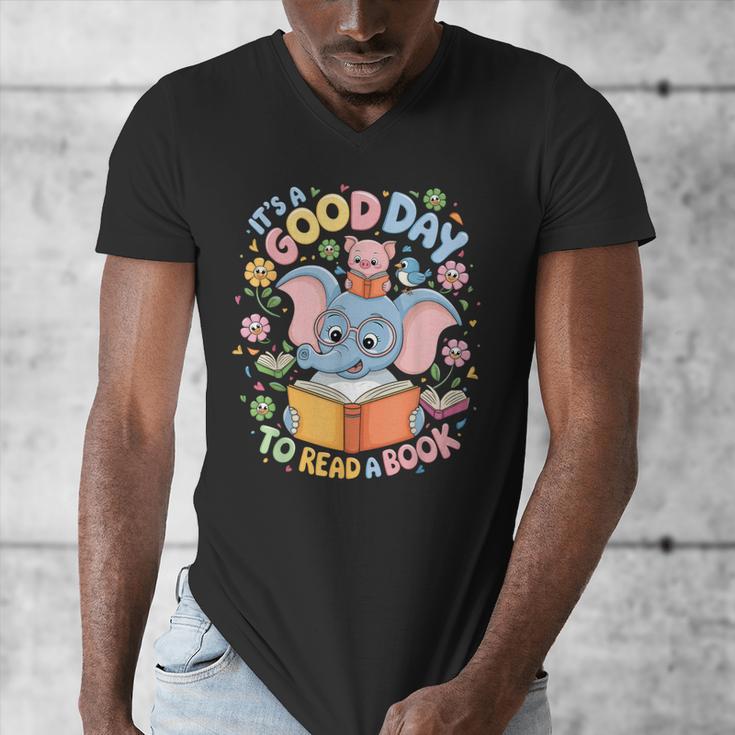 Books Lovers Kids Women Men It's A Good Day To Read A Book Men's V-Neck T-Shirt
