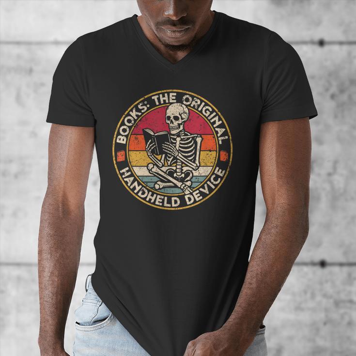 Books The Original Handheld Device Vintage Book Reading Men's V-Neck T-Shirt