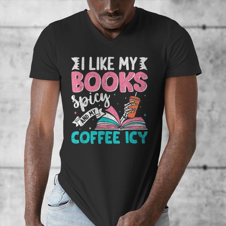 I Like My Books Spicy Coffee ICY Men's V-Neck T-Shirt I Like My Books Spicy Coffee ICY Men's V-Neck T-Shirt
