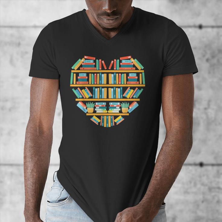 Bookshelf Heart Men's V-Neck T-Shirt