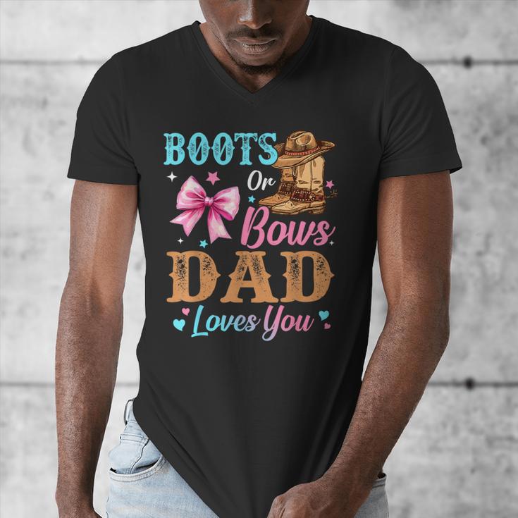Boots Or Bows Dad Loves You Gender Reveal Daddy Men's V-Neck T-Shirt