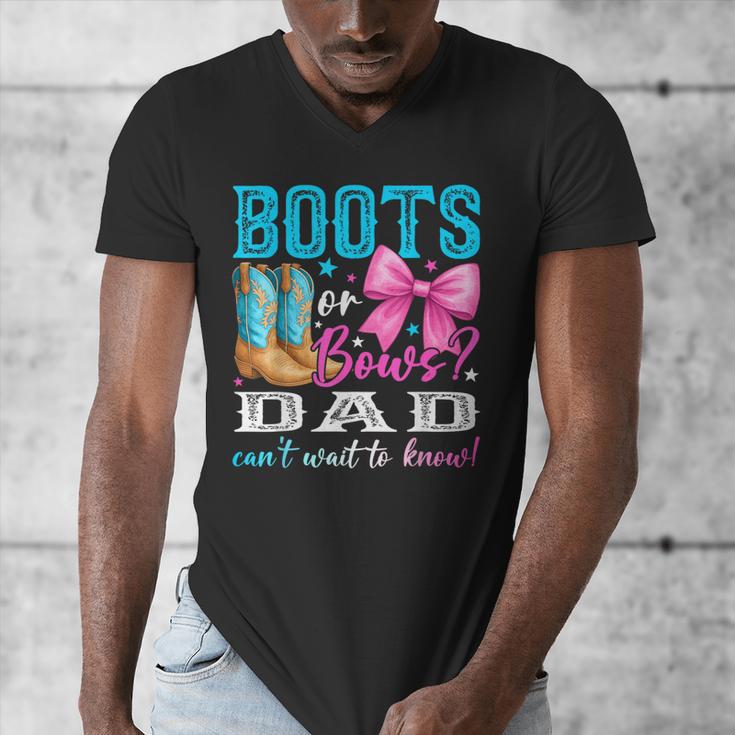 Boots Or Bows Dad Loves You Gender Reveal Party Men's V-Neck T-Shirt