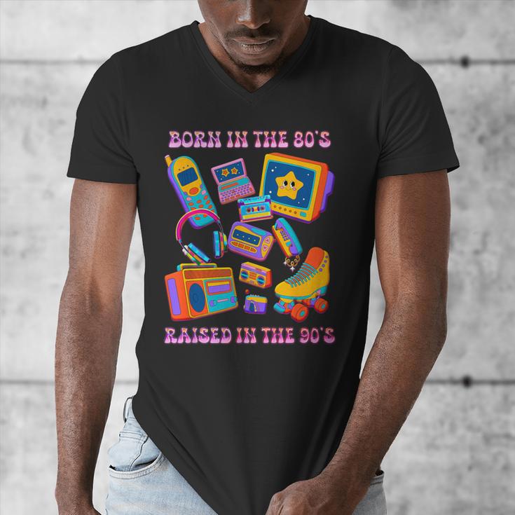 Born In The 80s Raised In The 90s Nostalgia Retro Memories Men's V-Neck T-Shirt