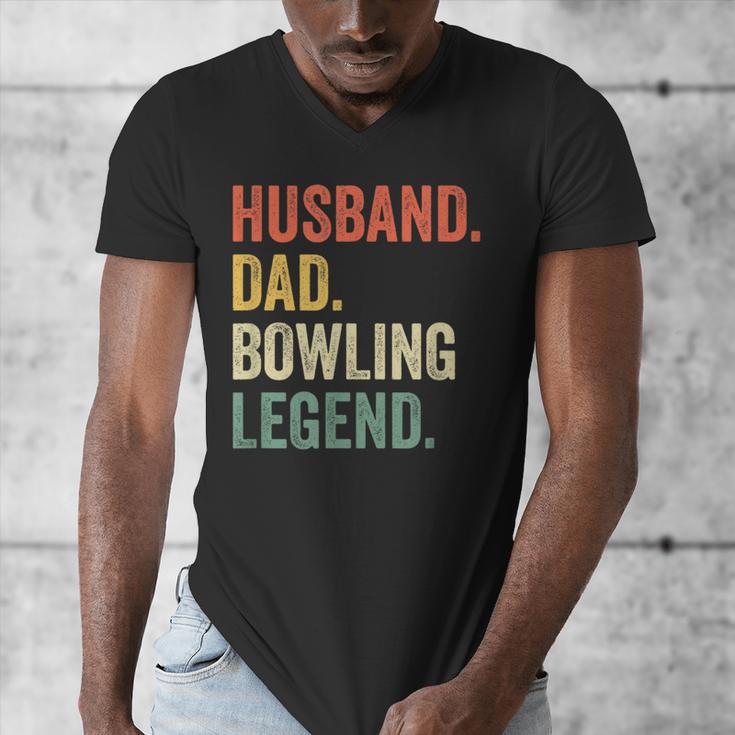 Bowler Husband Dad Bowling Legend Father's Day Men's V-Neck T-Shirt