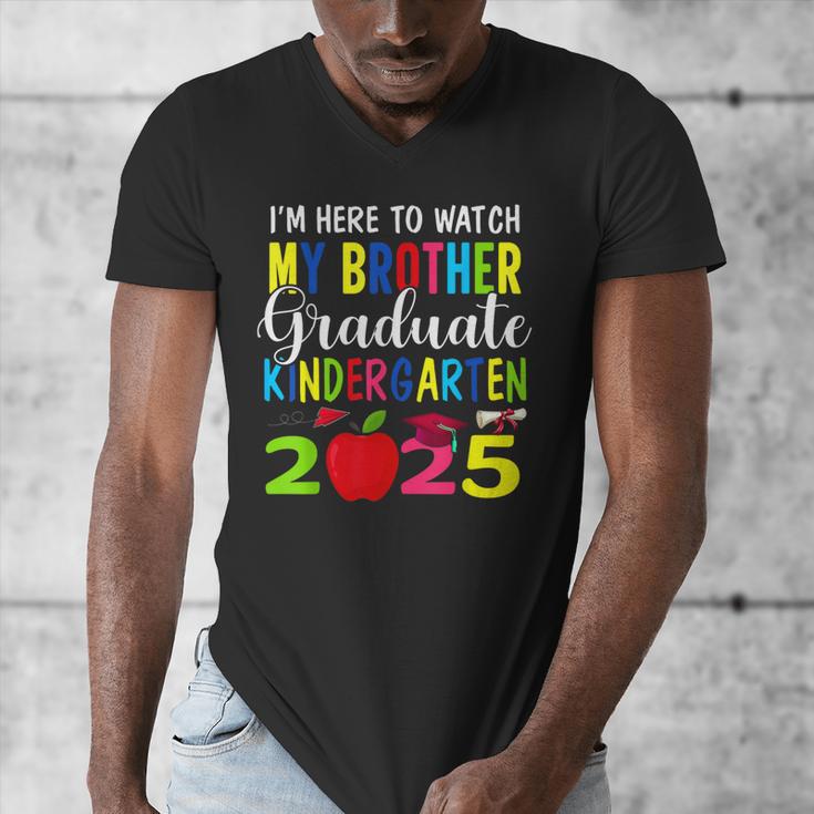 My Brother Graduated Kindergarten Class Of 2025 Graduation Men's V-Neck T-Shirt