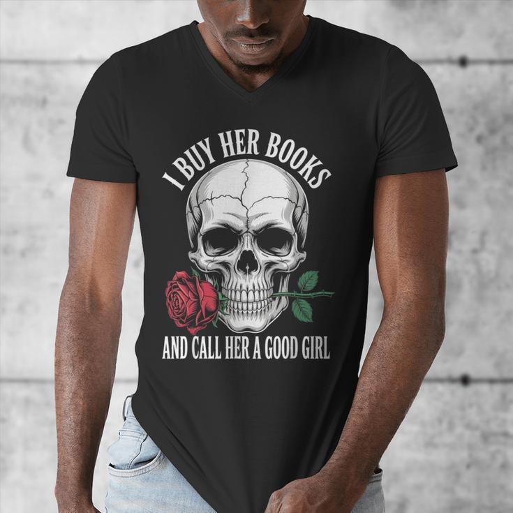 I Buy Her Books And Call Her A Good Girl Book Lover Men's V-Neck T-Shirt I Buy Her Books And Call Her A Good Girl Book Lover Men's V-Neck T-Shirt