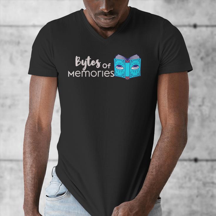 Bytes Of Memories Digital Nostalgia Concept Line Men's V-Neck T-Shirt