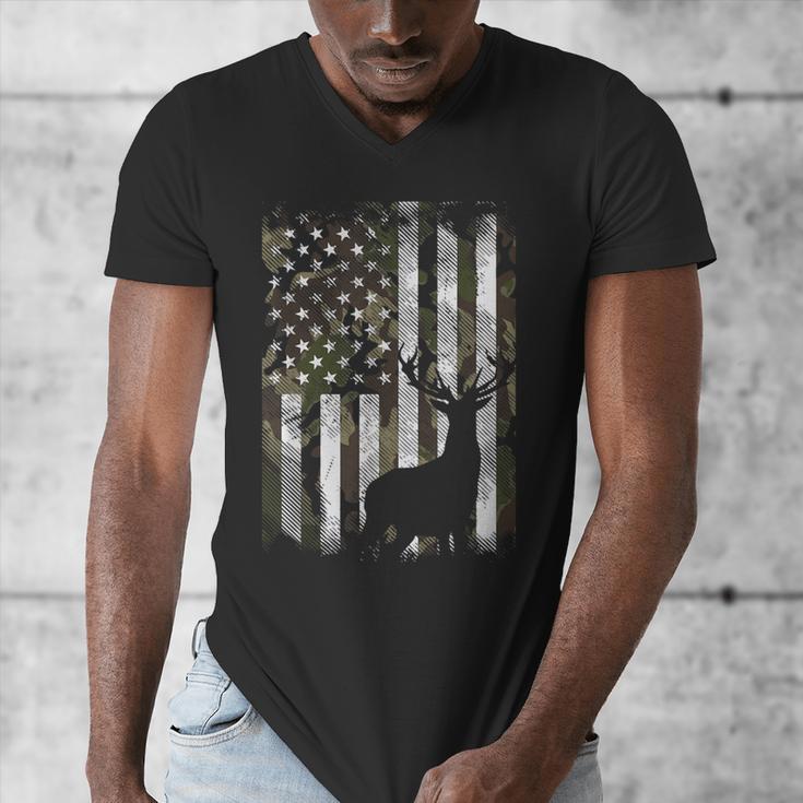 Camo US Flag Deer Elk Buck Camoflage Hunting Hunter Dad Short Sleeve Men's V-Neck T-Shirt Camo US Flag Deer Elk Buck Camoflage Hunting Hunter Dad Short Sleeve Men's V-Neck T-Shirt