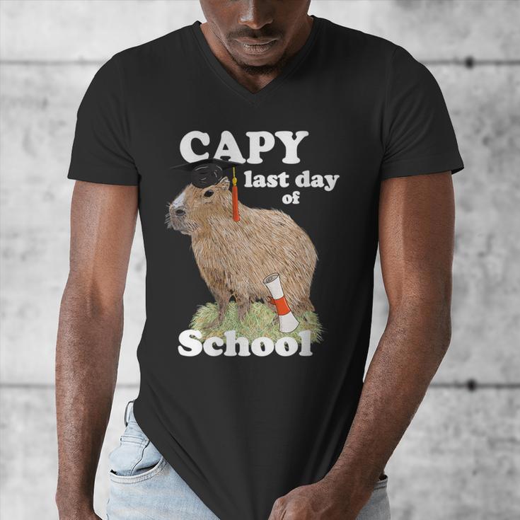 Capy Last Day Of School Capybara Graduation Quote Men's V-Neck T-Shirt