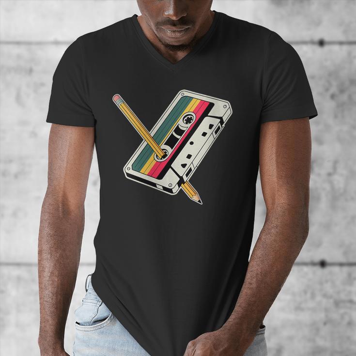 Cassette 90s Costume Party Nostalgia Men's V-Neck T-Shirt Cassette 90s Costume Party Nostalgia Men's V-Neck T-Shirt