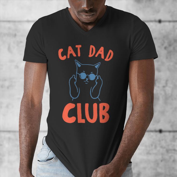 Cat Dad Club Life Is Better With Cats Retro Cat Dad Men's V-Neck T-Shirt