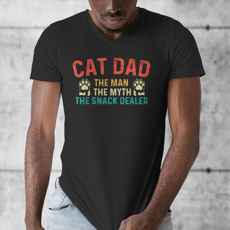 Cat Dad The Man The Myth Cat Lover Kitten Owner Kitty Men's V-Neck T-Shirt Cat Dad The Man The Myth Cat Lover Kitten Owner Kitty Men's V-Neck T-Shirt