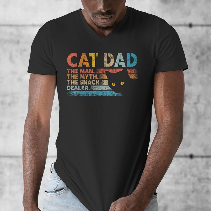 Cat Dad The Man The Myth Snack Dealer Fathers Day Men's V-Neck T-Shirt