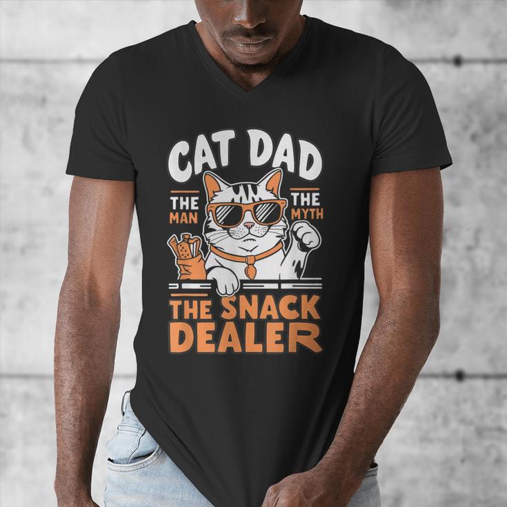 Cat Dad The Man The Myth The Snack Dealer Men's V-Neck T-Shirt