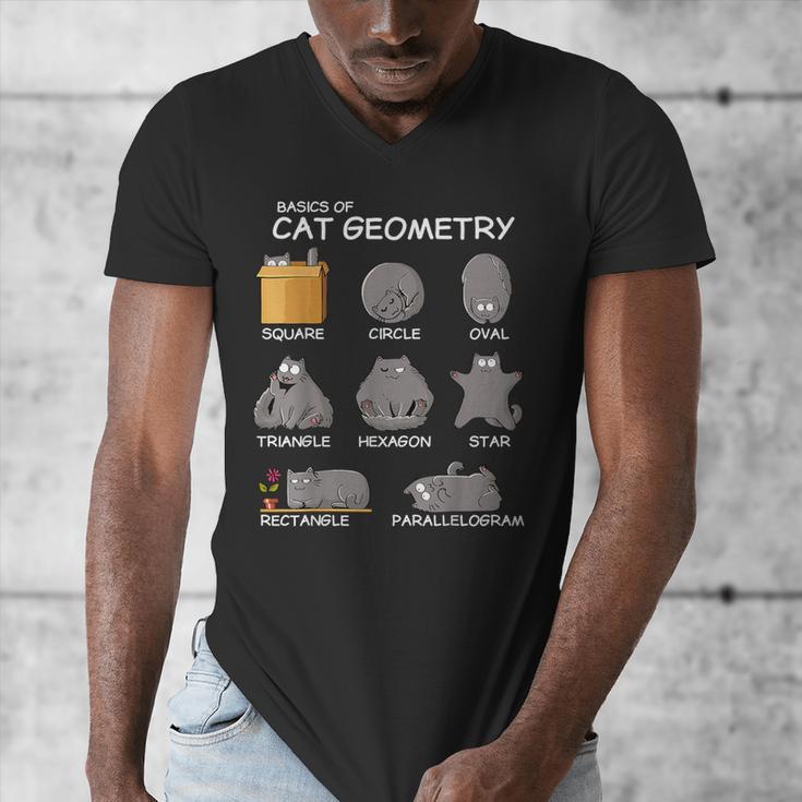 Cat Geometry Math Cat For Cat Dad Cat Mom Kids Men's V-Neck T-Shirt