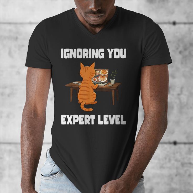 Cat Ignoring You Expert Level Orange Tabby Introvert Men's V-Neck T-Shirt Cat Ignoring You Expert Level Orange Tabby Introvert Men's V-Neck T-Shirt