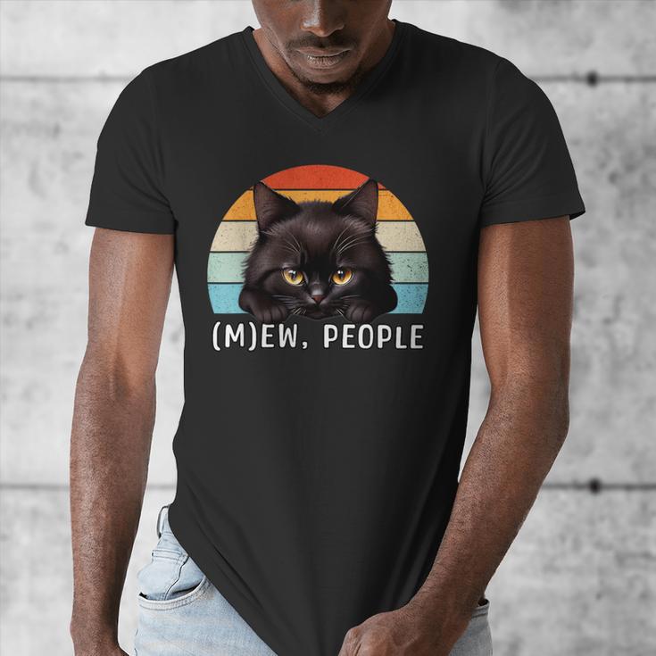 Cat Pun Introvert Anti Social Ew People Kitty Men's V-Neck T-Shirt