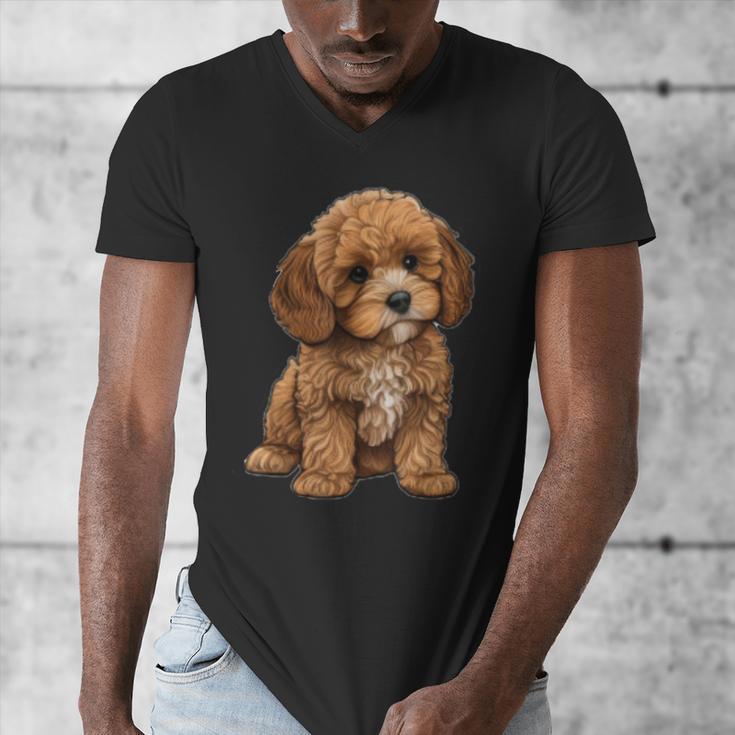 Cavapoo Breed Pet Lover Art Dog For Mom Dad Kids Men's V-Neck T-Shirt