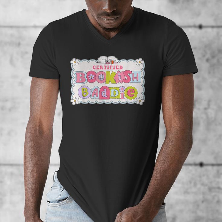Certified Bookish Baddie Cute Book Lover Men's V-Neck T-Shirt