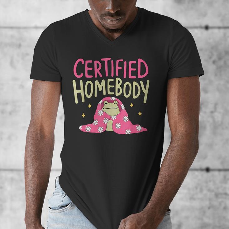Certified Homebody Trendy Frog Introvert Men's V-Neck T-Shirt Certified Homebody Trendy Frog Introvert Men's V-Neck T-Shirt