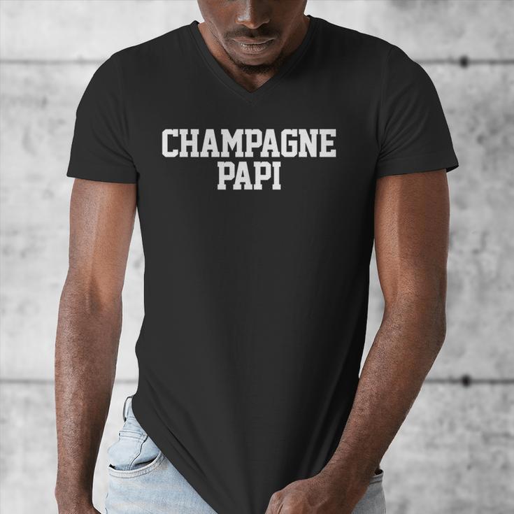 Champagne Papi Dad Father's Day Love Family Support Tee Men's V-Neck T-Shirt