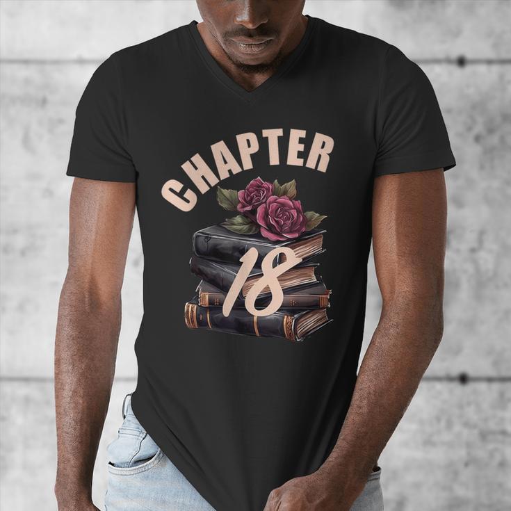 Chapter 18 18th Birthday Women Book Lovers Its My Birthday Men's V-Neck T-Shirt Chapter 18 18th Birthday Women Book Lovers Its My Birthday Men's V-Neck T-Shirt