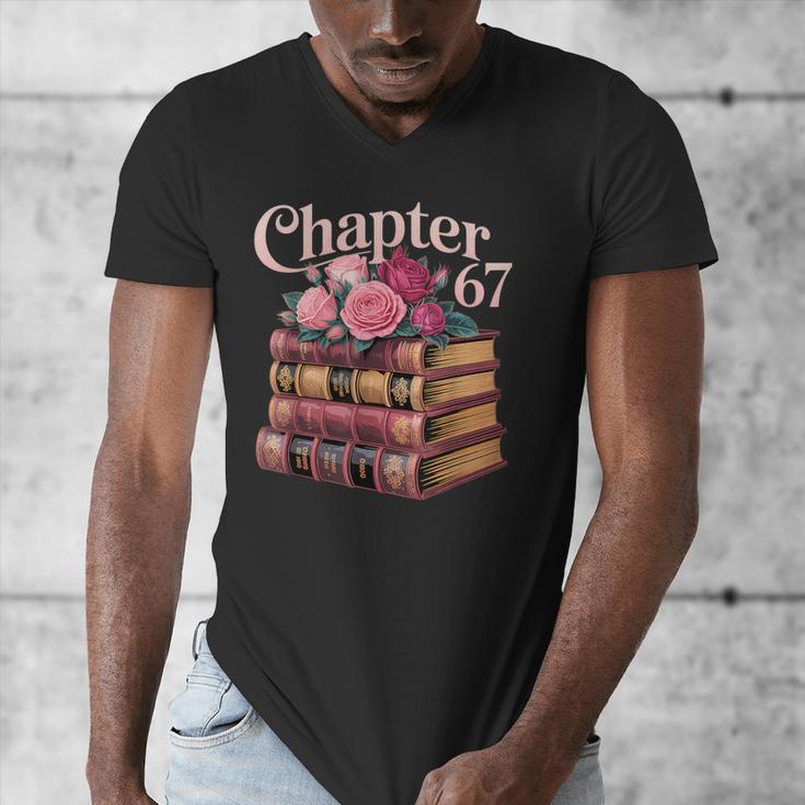 Chapter 67 Floral Book Stack Men's V-Neck T-Shirt