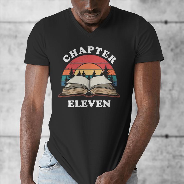 Chapter Eleven Book Reading 11th Birthday 11 Year Old Men's V-Neck T-Shirt Chapter Eleven Book Reading 11th Birthday 11 Year Old Men's V-Neck T-Shirt