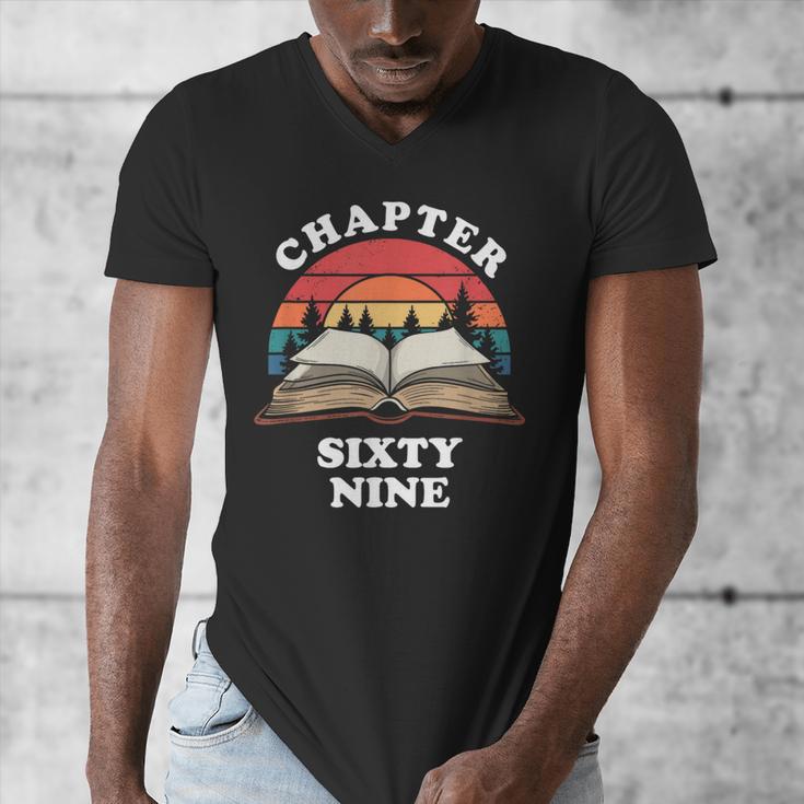 Chapter Sixty Nine Book Reading 69th Birthday 69 Year Old Men's V-Neck T-Shirt