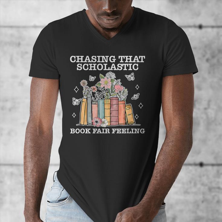 Chasing That Scholastic Book Fair Feeling Apparel Men's V-Neck T-Shirt Chasing That Scholastic Book Fair Feeling Apparel Men's V-Neck T-Shirt