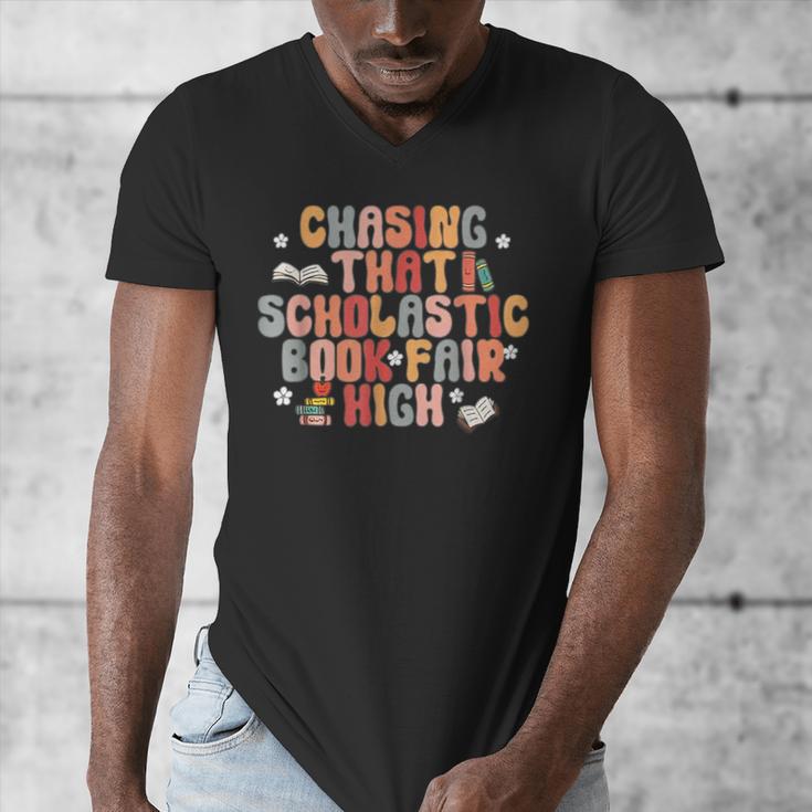 CHASING THAT SCHOLASTIC BOOK FAIR HIGH Men's V-Neck T-Shirt
