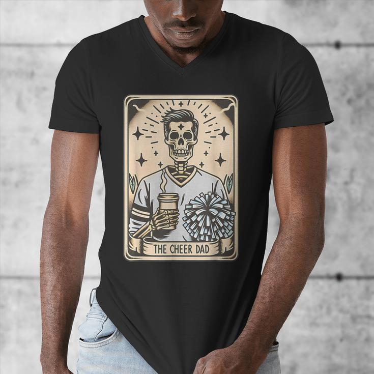 Cheer Dad Tarot Card Skeleton Cheerleading Fathers Day Men's V-Neck T-Shirt Cheer Dad Tarot Card Skeleton Cheerleading Fathers Day Men's V-Neck T-Shirt