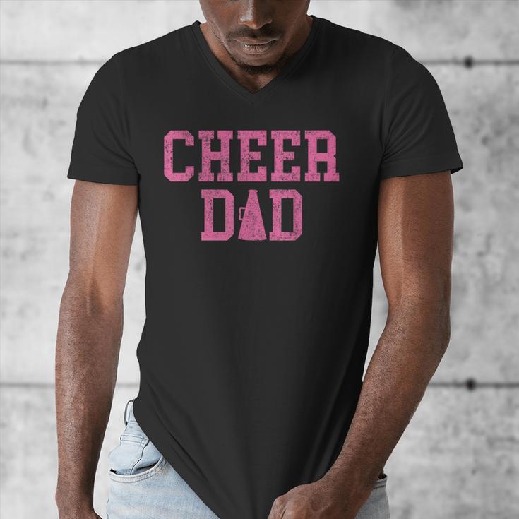 Cheer Dad Vintage Retro Cheerleading Pink Men's V-Neck T-Shirt