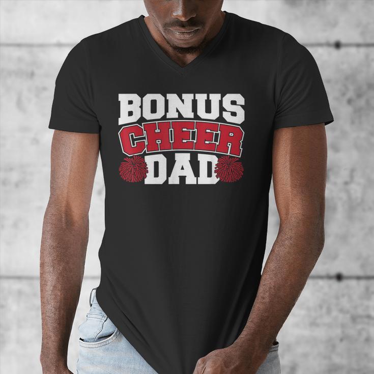 Cheer Stepdad Bonus Cheer Dad Red Men's V-Neck T-Shirt
