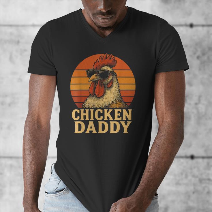 Chicken Daddy Vintage Chicken Dad Farmer Poultry Farmer Men's V-Neck T-Shirt