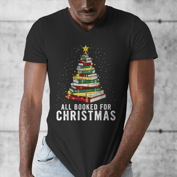 Christmas Book Tree All Booked For Xmas Men's V-Neck T-Shirt